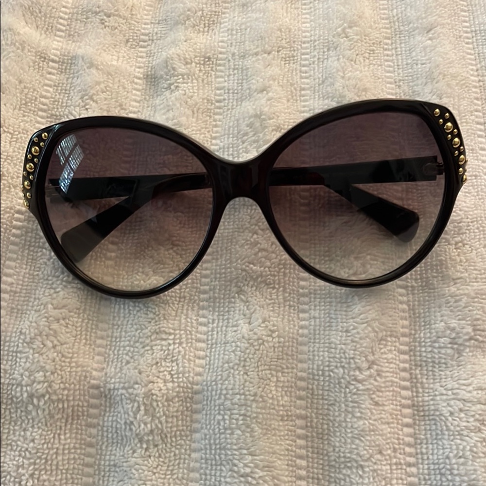 Vintage Alexander McQueen Burgundy Sunglasses with Gold Accents